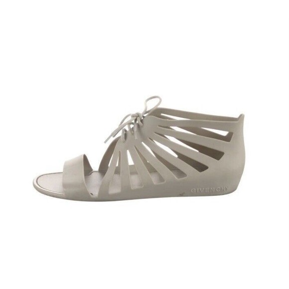 Givenchy Rubber CutOut Accent Gladiator Sandals Size 10 IT 40 - Picture 1 of 11